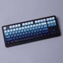 Haze Blue 104 Gradient Dip-dye Keycap Set Doubleshot Backlit OEM Profile for Mechanical Gaming Keyboard